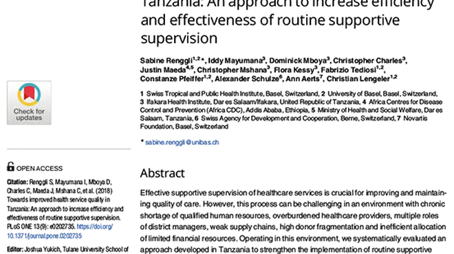 Cover image of the research article focusing on improved health service quality in Tanzania