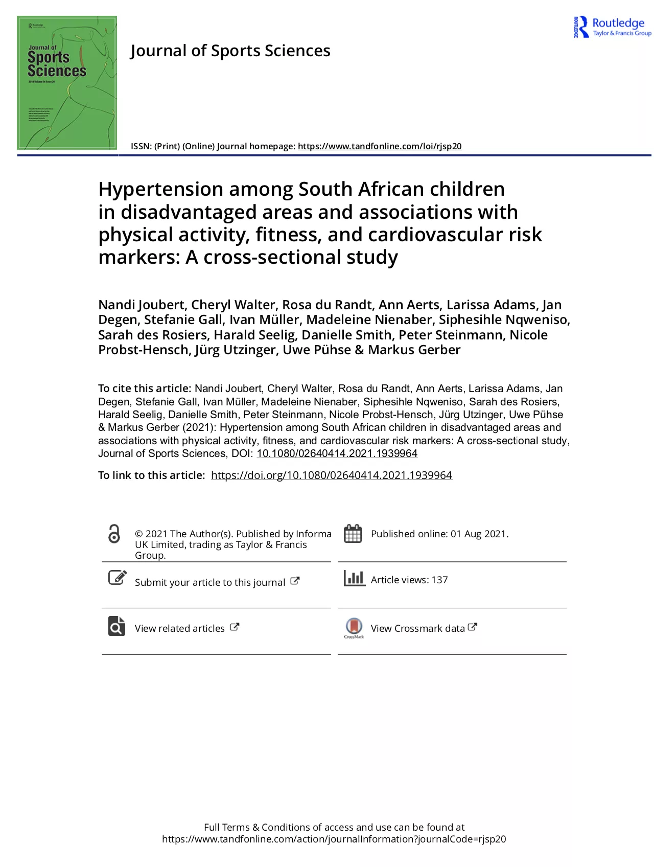 Hypertension among South African children